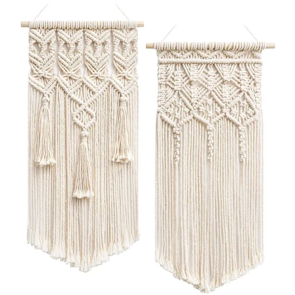 2_Pcs_Macrame_Wall_Hanging_|_Boho_Geometric_Wall_DÃ©cor