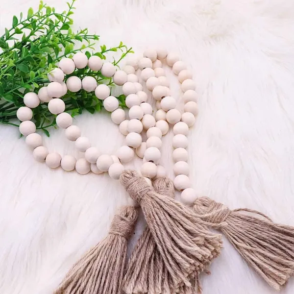 Wooden_Bead_Garland_with_Tassel_|_Boho_Farmhouse_DÃ©cor