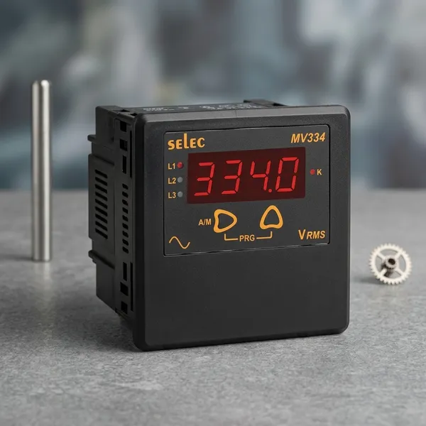 Selec_Mv334_Digital_Voltmeter_Three_Phase_230V_Panel_Mount