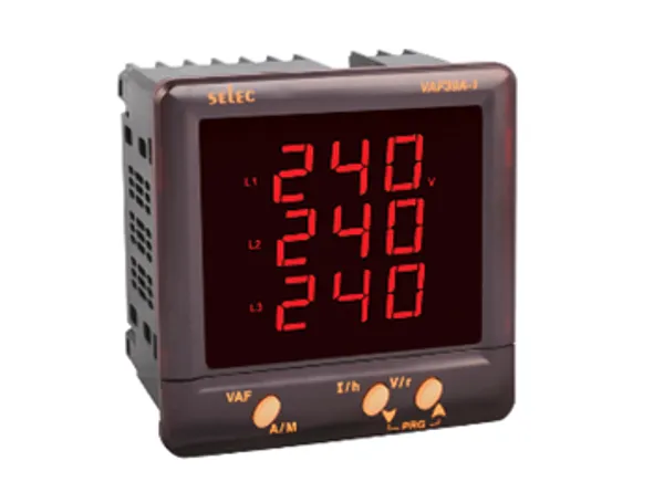 Selec_Vaf391_Digital_Vaf_Meter_96X96_Three_Phase_Panel_Mount