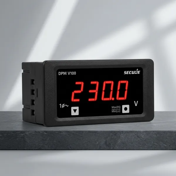 DPM_V100_Secure_V100_Ac_Digital_Voltmeter_1Ph_4-Digit_LED_Display_96X96Mm
