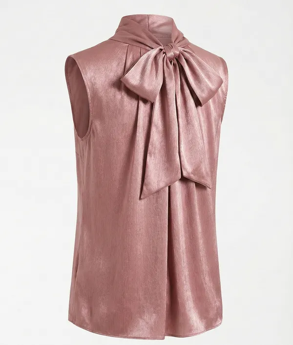 Aurore_Poise_Rose_Gold_Bow_Back_Satin_Top_For_Women