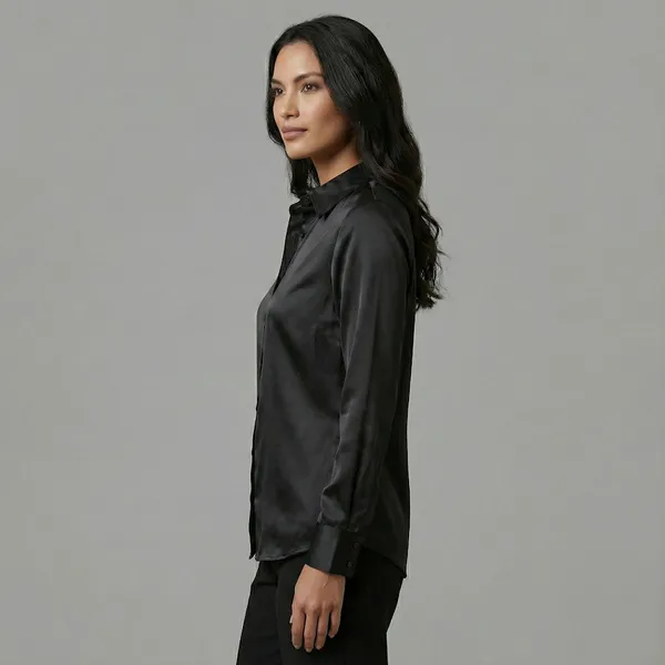Noir_Poise_Black_Cotton_Satin_Formal_Shirt_For_Women