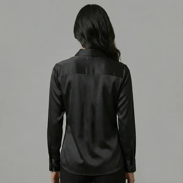 Noir_Poise_Black_Cotton_Satin_Formal_Shirt_For_Women