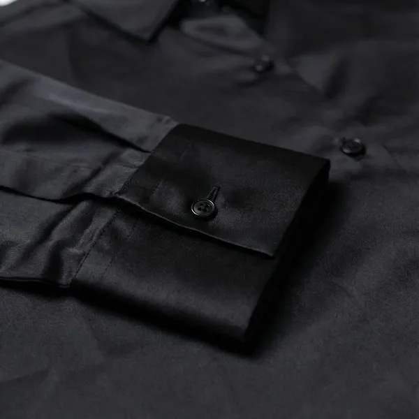 Noir_Poise_Black_Cotton_Satin_Formal_Shirt_For_Women
