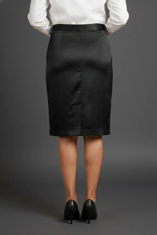 Noir_Poise_Black_Cotton_Satin_Side_Buckle_Skirt_For_Women