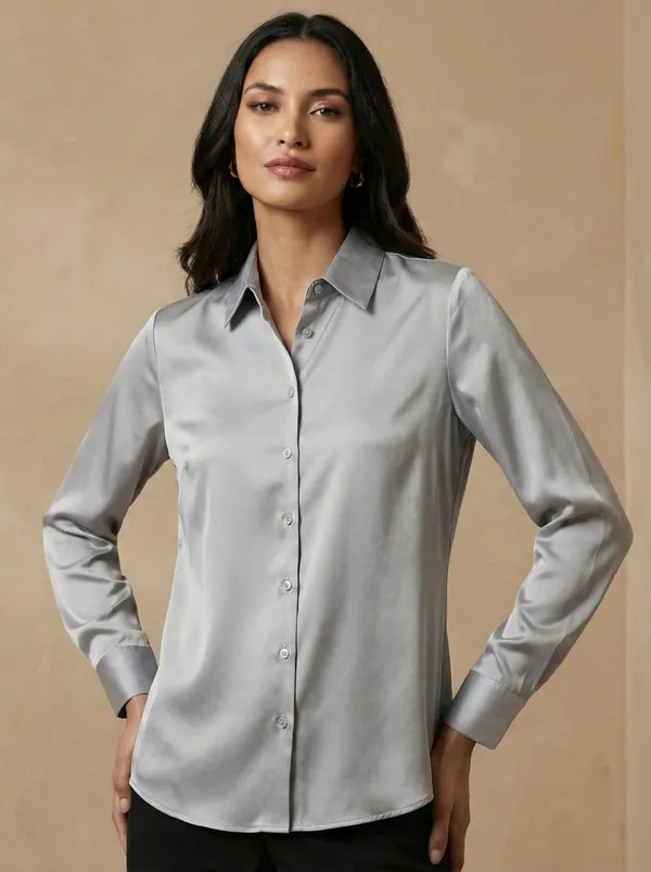 Platine_Calme_Silver_Cotton_Satin_Formal_Shirt_For_Women