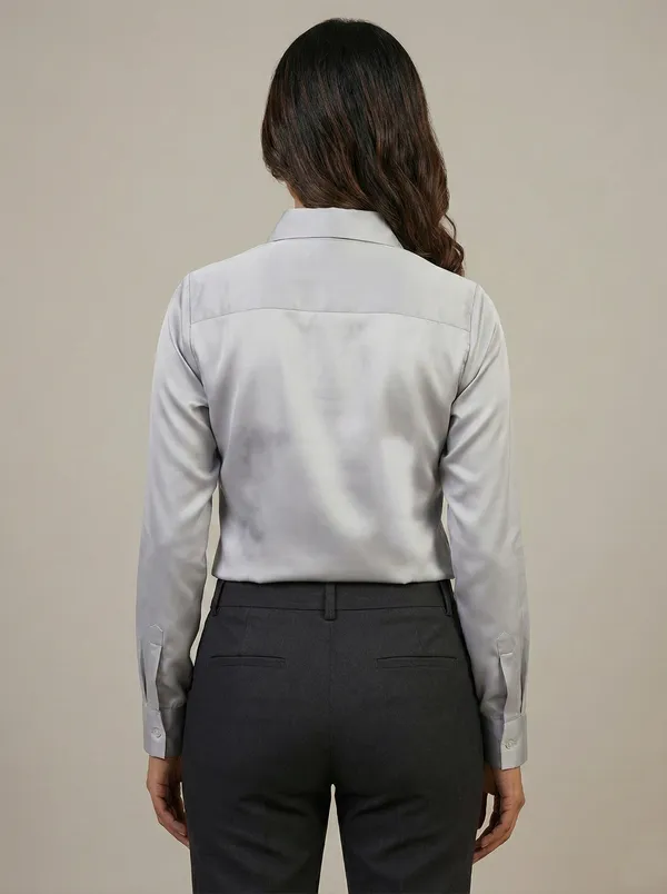 Platine_Calme_Silver_Cotton_Satin_Formal_Shirt_For_Women
