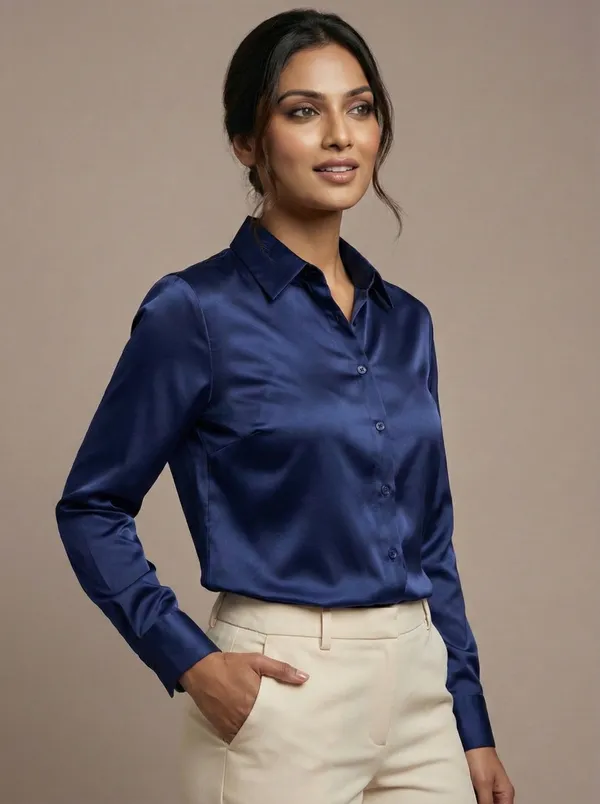 Azure_Poise_Blue_Cotton_Satin_Tailored_Shirt_For_Women