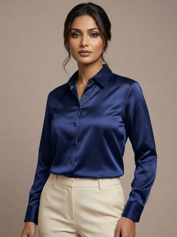Azure_Poise_Blue_Cotton_Satin_Tailored_Shirt_For_Women