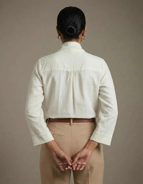 Ivoire_White_Cotton_Bow_Front_Top_For_Women