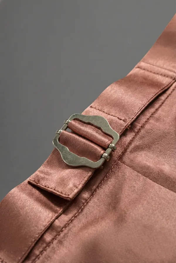 Rosé_Éclat_Rose_Gold_Cotton_Satin_Skirt_For_Women