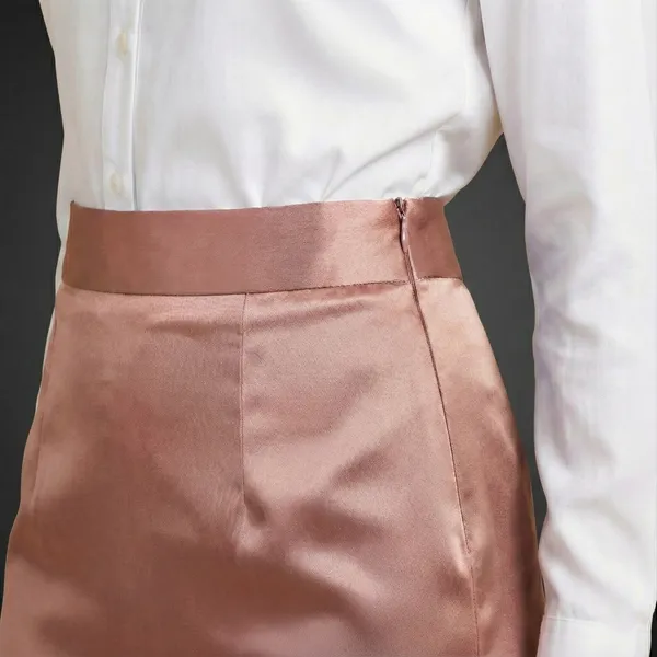 Rosé_Éclat_Rose_Gold_Cotton_Satin_Skirt_For_Women