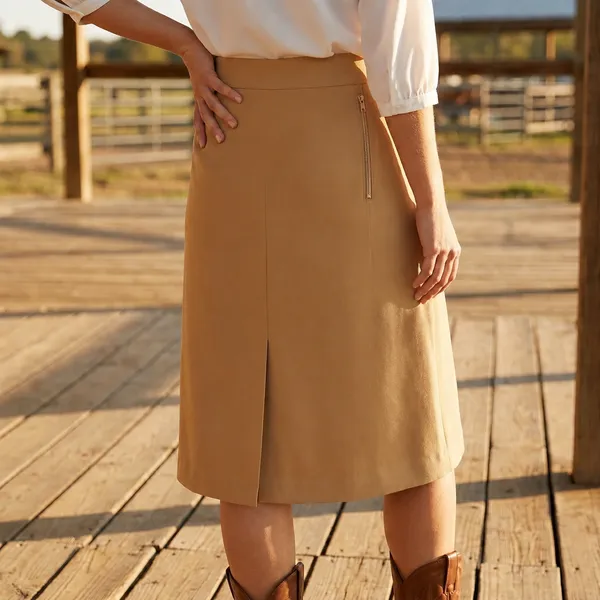 Citrine_Calme_Yellow_A-Line_Midi_Skirt_For_Women