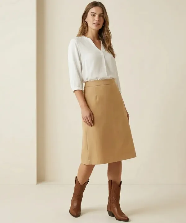 Citrine_Calme_Yellow_A-Line_Midi_Skirt_For_Women