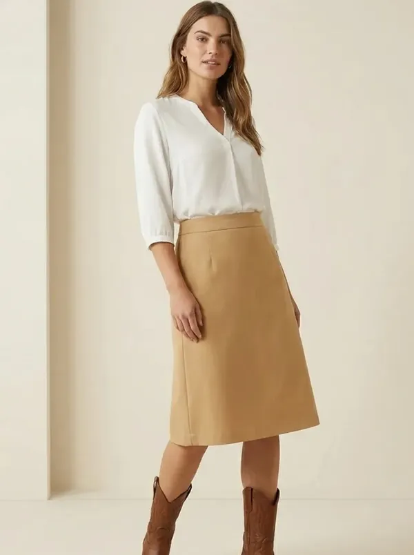 Citrine_Calme_Yellow_A-Line_Midi_Skirt_For_Women