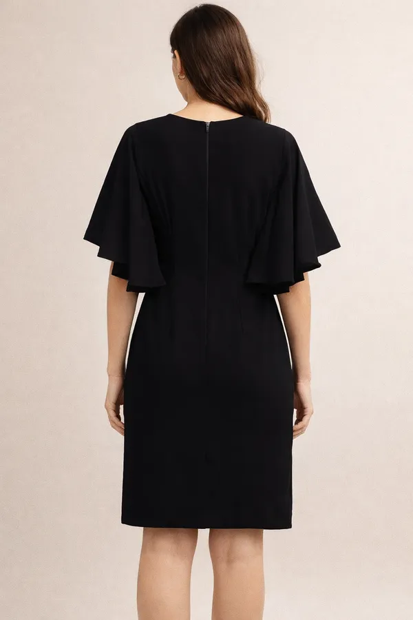 Ardoise_Élance_Black_Flowy_Sleeve_Shift_Dress_For_Women