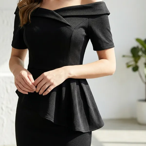 Carbone_Luxe_Black_Peplum_Off-Shoulder_Dress_For_Women