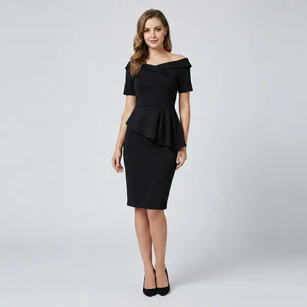 Carbone_Luxe_Black_Peplum_Off-Shoulder_Dress_For_Women