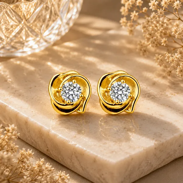 Ria_Golden_Diamond_Stud_Earrings