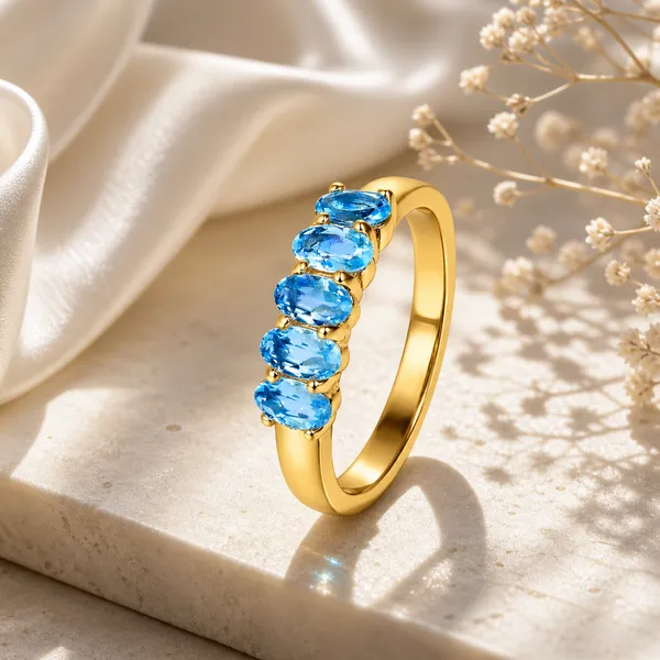 Rova_Golden_And_Blue_Adjustable_Ring