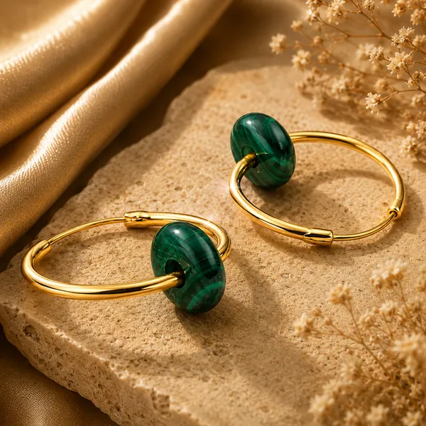 Rina_Golden_And_Black_Malachite_Earrings