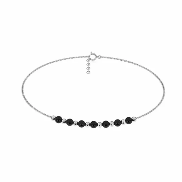 Rova_Silver_And_Black_Beads_Anklet