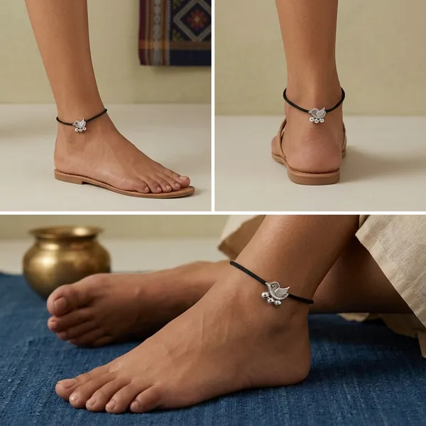 Qora_Silver_And_Black_Bird_Anklet