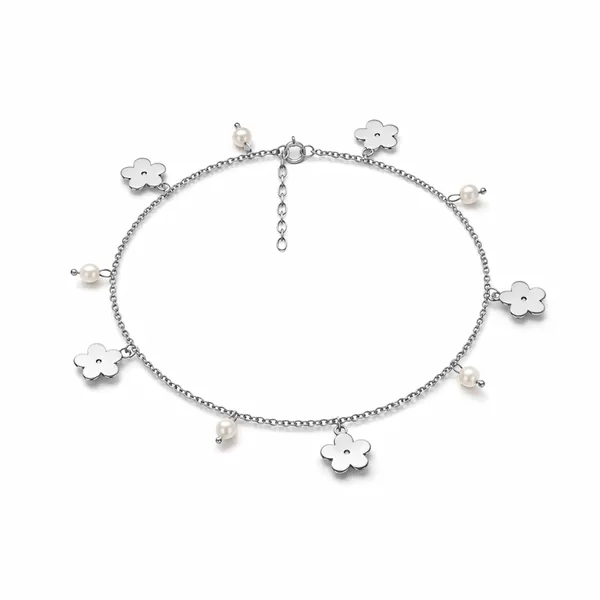 Qemi_Silver_Floral_Pearl_Anklet