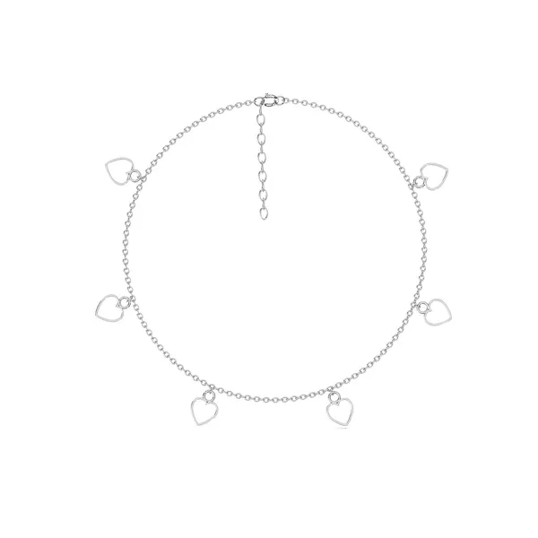Qeya_Silver_Heart_Anklet
