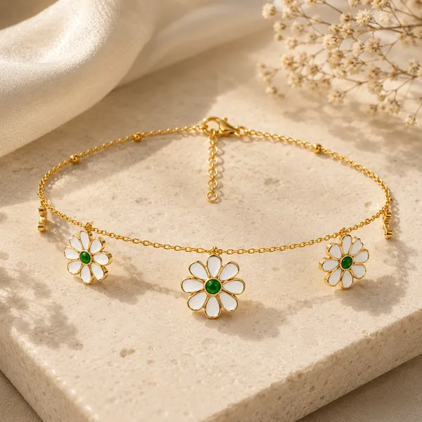 Arna_Golden_Floral_Anklet