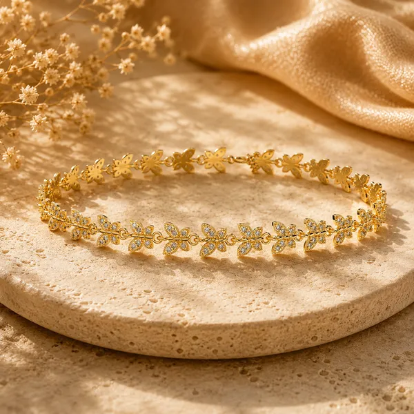 Quni_Golden_Butterfly_Zirconia_Anklet