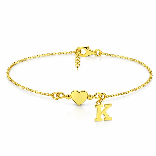Aven_Golden_Custom_Letter_Heart_Bracelet