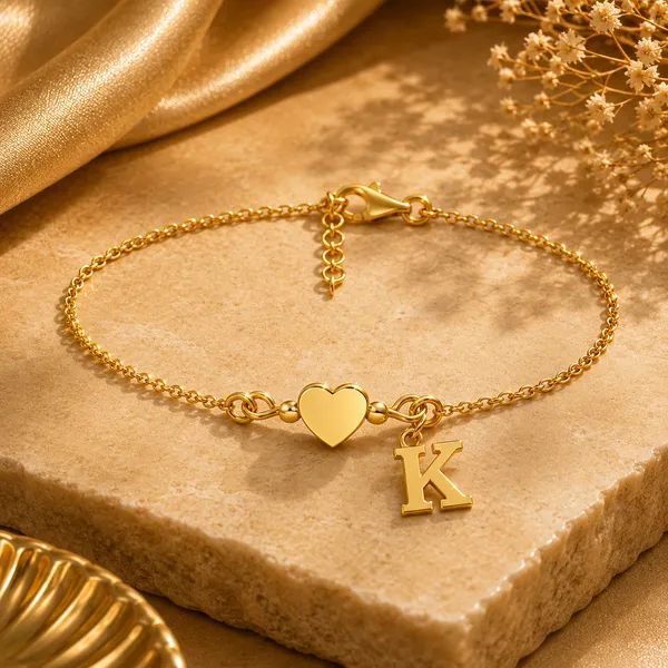 Aven_Golden_Custom_Letter_Heart_Bracelet