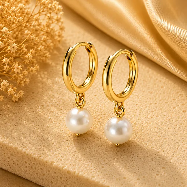 Bina_Golden_Synthetic_Pearl_Earrings