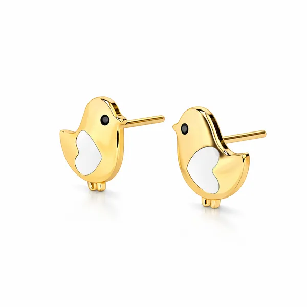 Cila_Golden_Stud_Enamel_Earrings