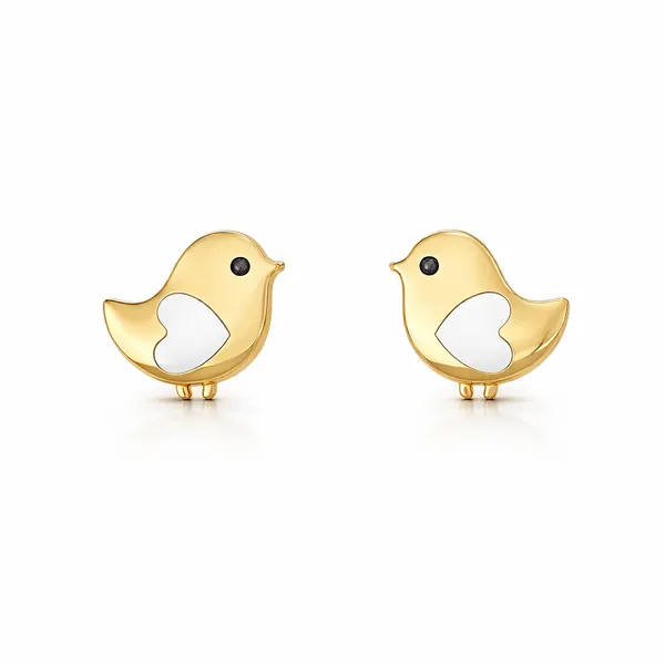 Cila_Golden_Stud_Enamel_Earrings