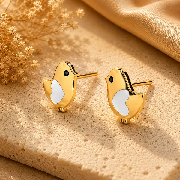 Cila_Golden_Stud_Enamel_Earrings