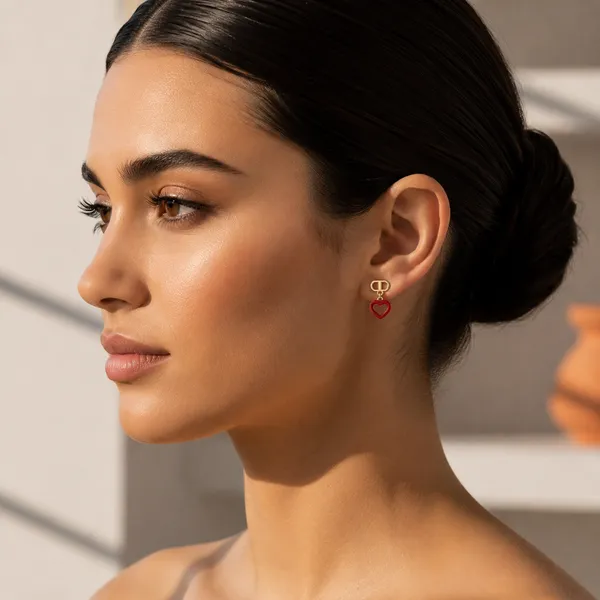 Niva_Golden_And_Red_Earrings
