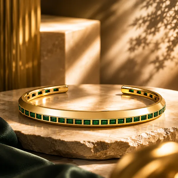Kite_Golden_And_Green_Zirconia_Bangle