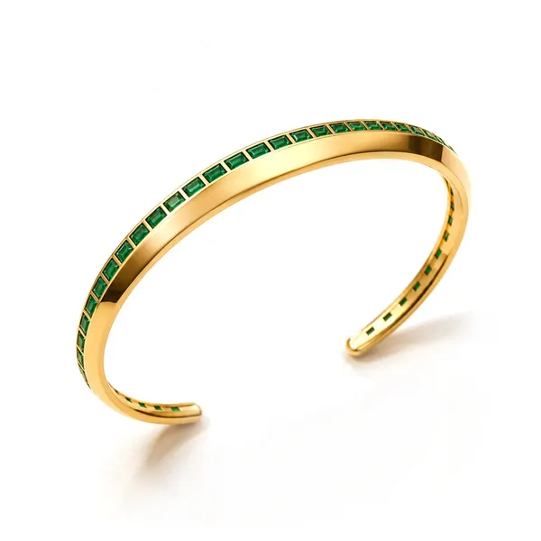 Kite_Golden_And_Green_Zirconia_Bangle