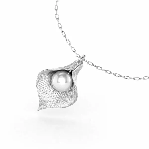 Anna_Silver_Pearl_Leaf_Necklace