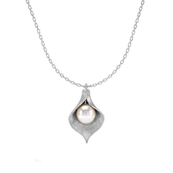 Anna_Silver_Pearl_Leaf_Necklace