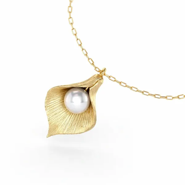 Anna_Golden_Pearl_Leaf_Necklace