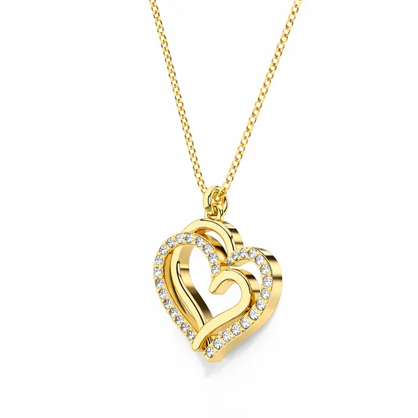 Aoni_Golden_Heart_Zirconia_Necklace