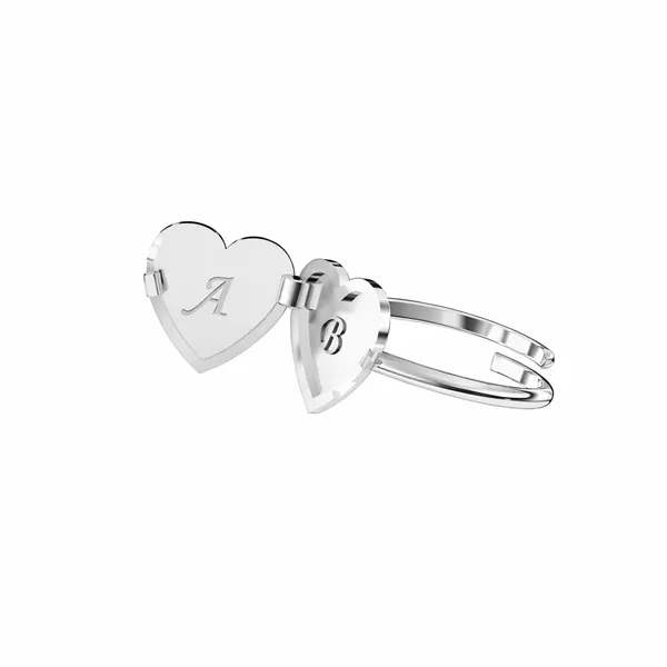 Bina_Silver_And_Red_Adjustable_Ring