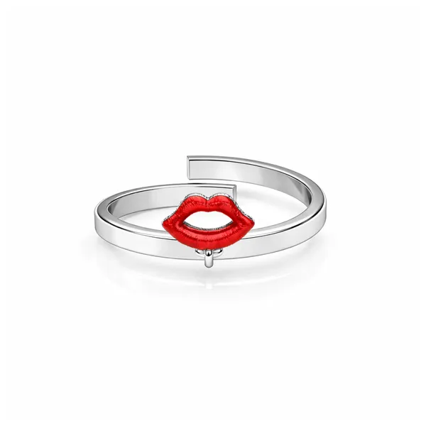 Bina_Silver_And_Red_Adjustable_Ring