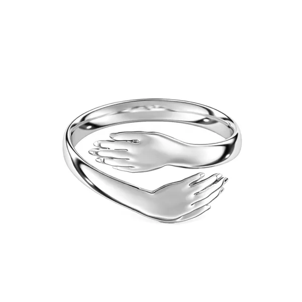 Nora_Silver_Hug_Hands_Adjustable_Ring