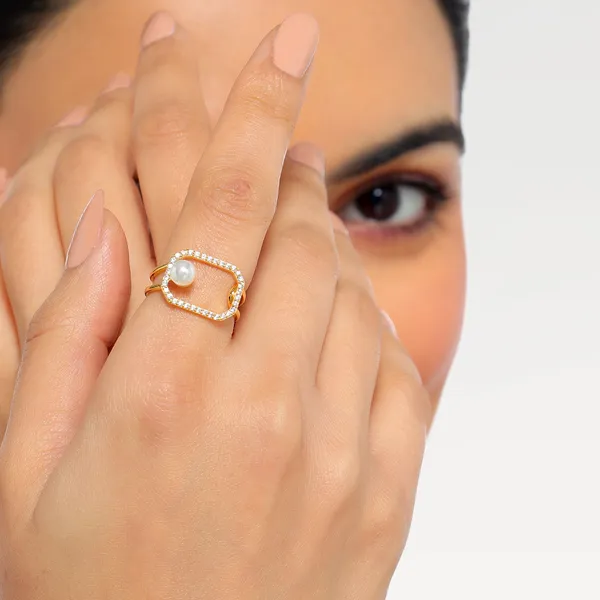 Tio_Golden_Adjustable_Pearl_Ring
