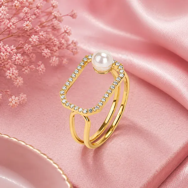Tio_Golden_Adjustable_Pearl_Ring